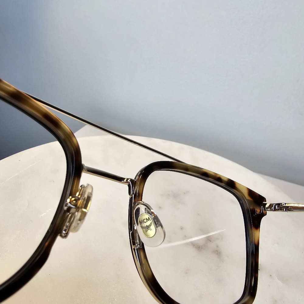 MCM Women's 53 mm Black & Havana Horned Aviator Style Eyeglasses Frames - Picture 10 of 15